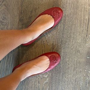 Michael Kors Red Leather Flats